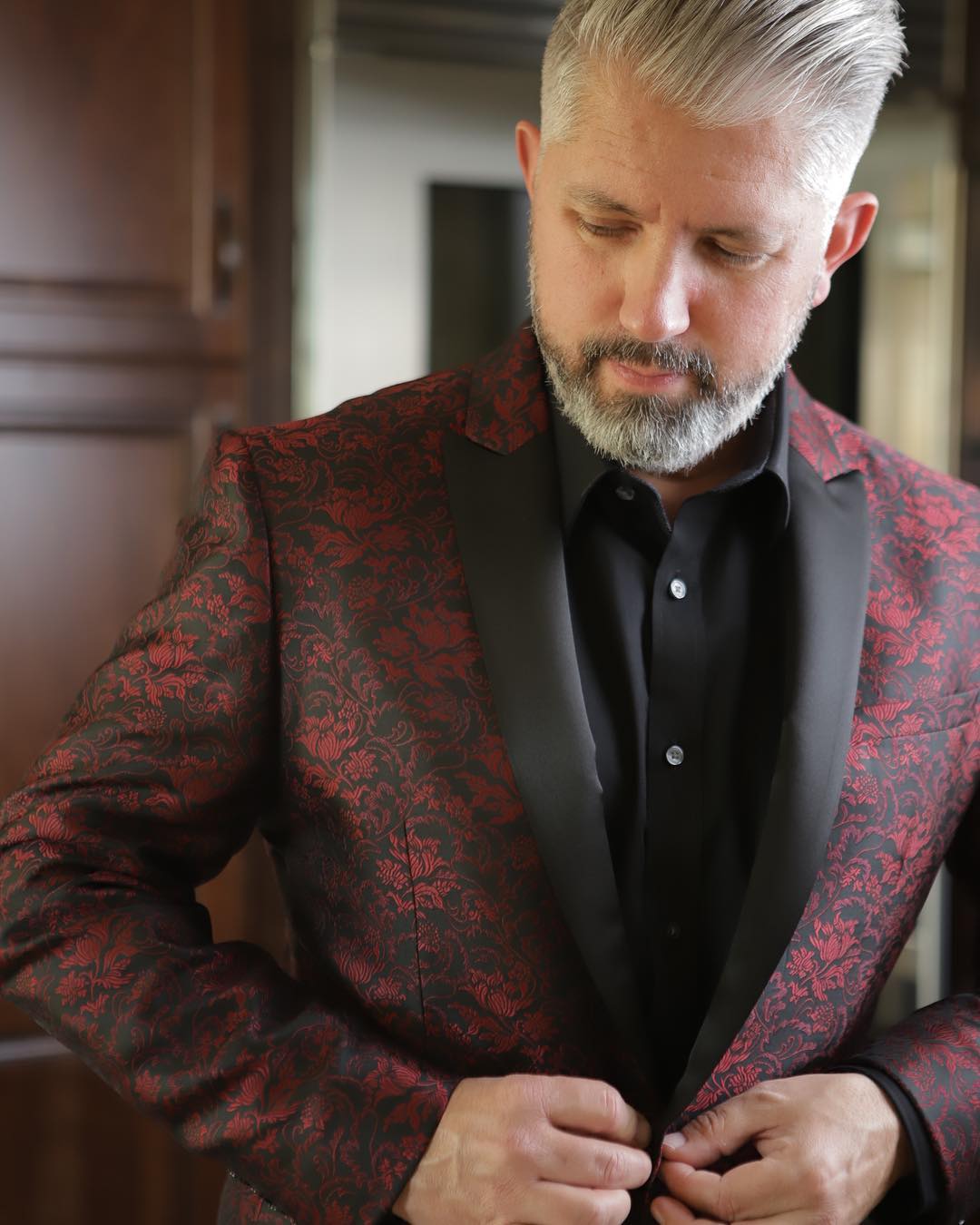 Red and burgundy jacket